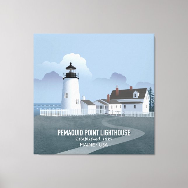 Leuchtturm Pemaquid Point Leinwanddruck (Vorderseite)