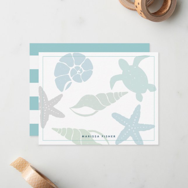 Leuchtturm Pink Stationery Note Card Mitteilungskarte (Vorderseite/Rückseite Beispiel)