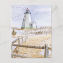 Leuchtturm Plymouth Aquarell