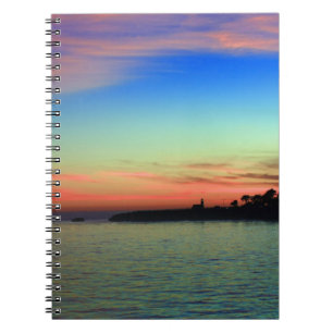 Leuchtturm Point bei Sonnenuntergang Notizblock