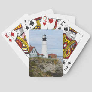 Leuchtturm Portland Headlight an der felsigen Küst Spielkarten