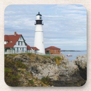 Leuchtturm Portland Headlight an felsiger Küste Getränkeuntersetzer