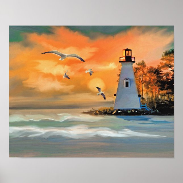 Leuchtturm Poster (Vorne)