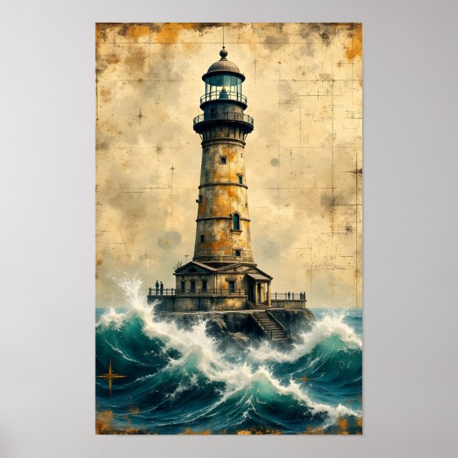 Leuchtturm Poster (Vorne)
