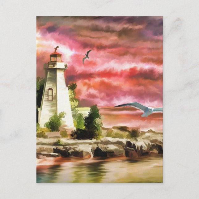 Leuchtturm Postkarte (Vorderseite)