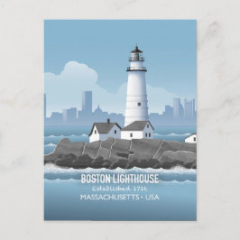 Leuchtturm-Postkarte von Boston Postkarte