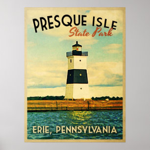 Leuchtturm Presque Isle Poster