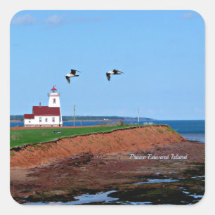 Leuchtturm Prince Edward Island Quadratischer Aufkleber