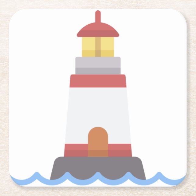 Leuchtturm Rechteckiger Pappuntersetzer (Vorderseite)