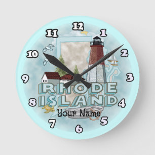 Leuchtturm Rhode Island Runde Wanduhr