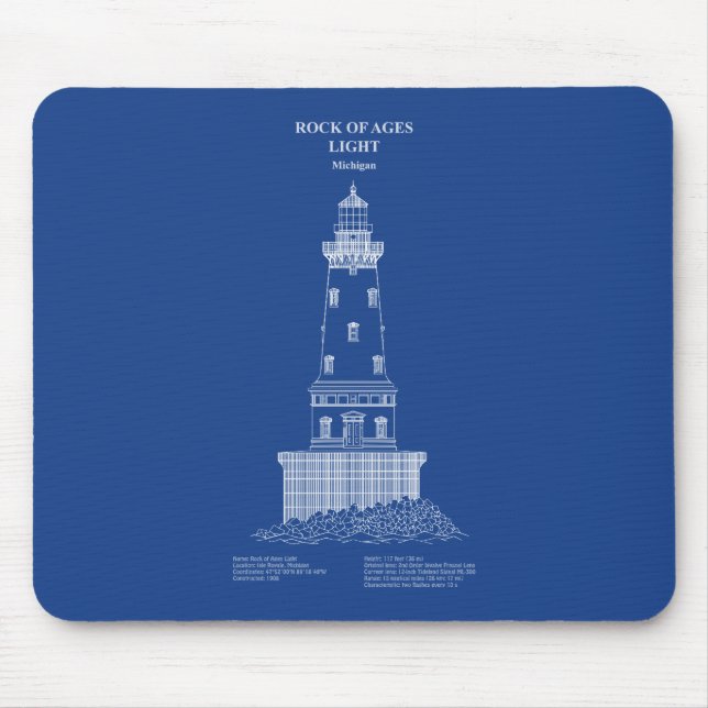 Leuchtturm Rock of Ages - Michigan - AD Mousepad (Vorne)