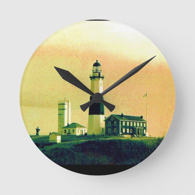 Leuchtturm Runde Wanduhr (Vorderseite)