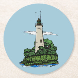 Leuchtturm Runder Pappuntersetzer