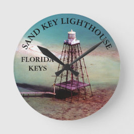 Leuchtturm Sand Key, Florida Keys Round Wall Uhr