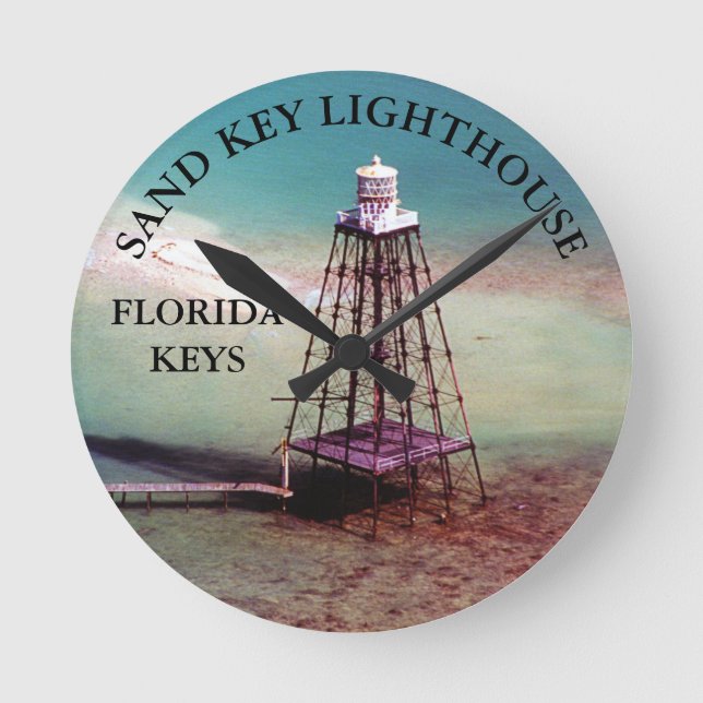 Leuchtturm Sand Key, Florida Keys Round Wall Uhr (Vorderseite)