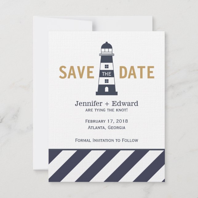 Leuchtturm Save The Date (Vorderseite)