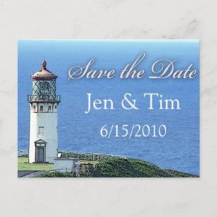 Leuchtturm Save the Date Ankündigungspostkarte