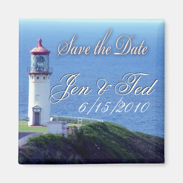 Leuchtturm Save the Date Magnet (Vorne)