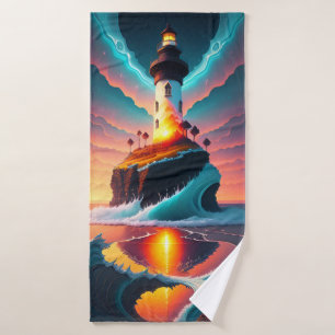 Leuchtturm Seascape Badehandtuch