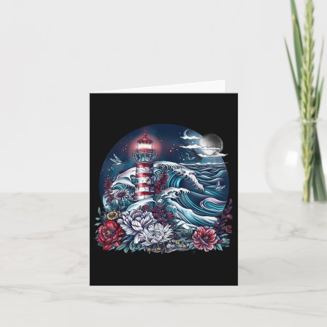 Leuchtturm Seaside House Sailing Sea Boating Light Karte (Vorderseite)
