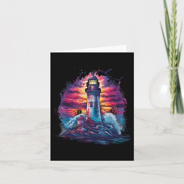 Leuchtturm Seaside House Sailing Sea Boating Light Karte (Vorderseite)