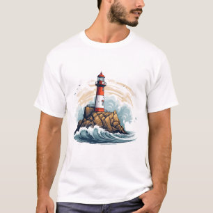 Leuchtturm Seeküste Schönheit Natur Entdeckung des T-Shirt