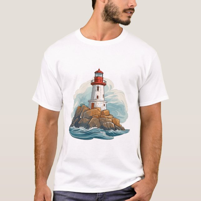 Leuchtturm Seeküste Schönheit Natur Entdeckung des T-Shirt (Vorderseite)