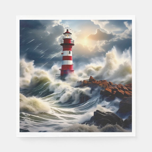 Leuchtturm Serviette (Vorderseite)
