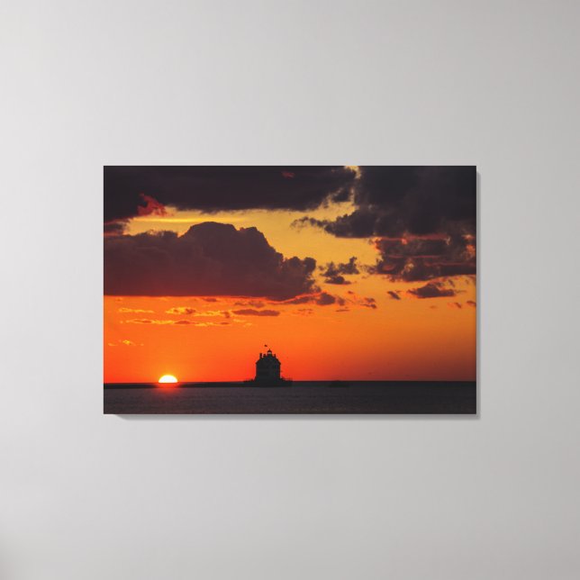 Leuchtturm Sommer Sunset Leinwanddruck (Vorderseite)