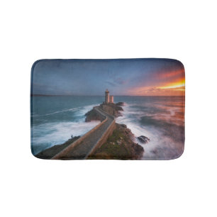 Leuchtturm-Sonnenuntergang Plouzané Finistère, Badematte