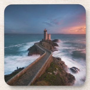 Leuchtturm-Sonnenuntergang Plouzané Finistère, Untersetzer