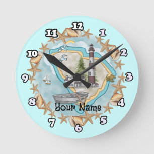 Leuchtturm South Carolina Runde Wanduhr