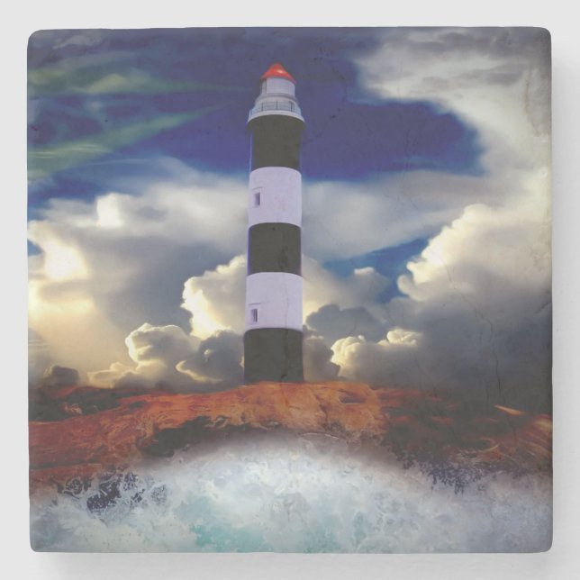 Leuchtturm Steinuntersetzer (Vorderseite)