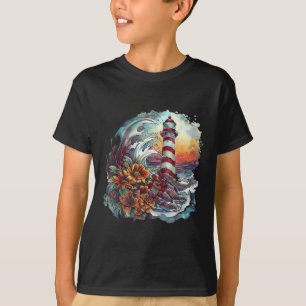 Leuchtturm Strandhaus Segeln Bootfahren Meer Licht T-Shirt