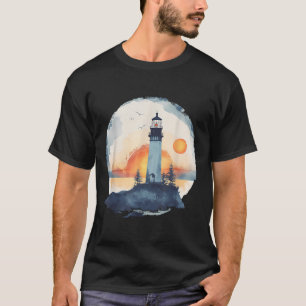 Leuchtturm Strandhaus Segeln Bootfahren Meer Licht T-Shirt