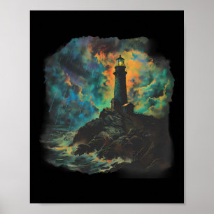 Leuchtturm Strandhaus Segeln Meer Strand Bootfahre Poster