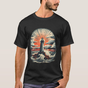 Leuchtturm Strandhaus Segeln Meer Strand Bootfahre T-Shirt