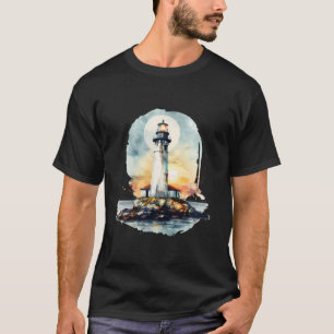 Leuchtturm Strandhaus Segeln Meer Strand Bootfahre T-Shirt