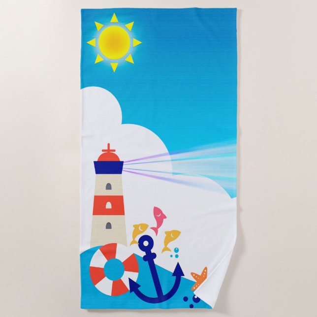Leuchtturm Strandtuch (Vorderseite)