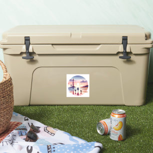 Leuchtturm Sunset Walk Coastal Szene Aufkleber