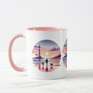 Leuchtturm Sunset Walk Coastal Szene Tasse