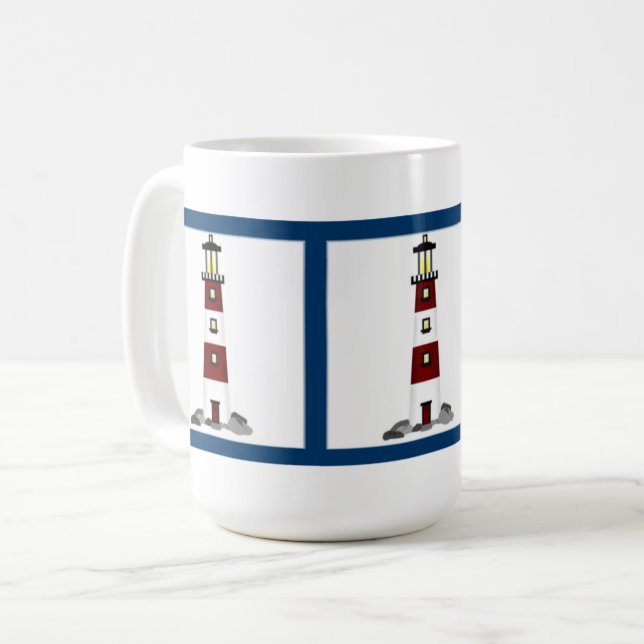 Leuchtturm-Tasse Kaffeetasse (Vorderseite Links)
