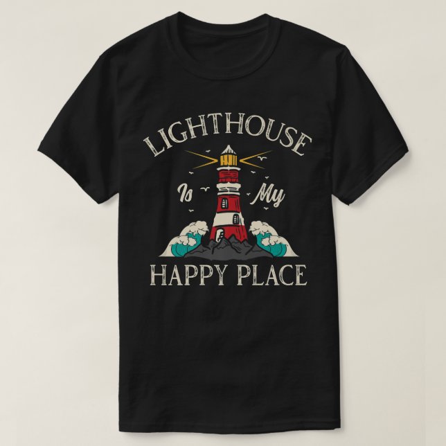 Leuchtturm Tower Beach Ozeane Zitate Licht Vorher T-Shirt (Design vorne)