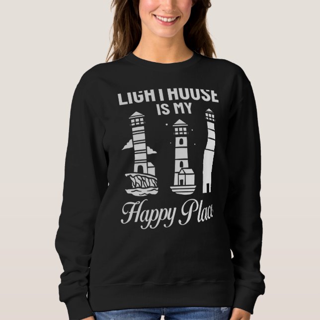 Leuchtturm Tower Beach - Zitate Licht Sweatshirt (Vorderseite)