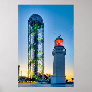 Leuchtturm und Alphabetischer Turm Poster