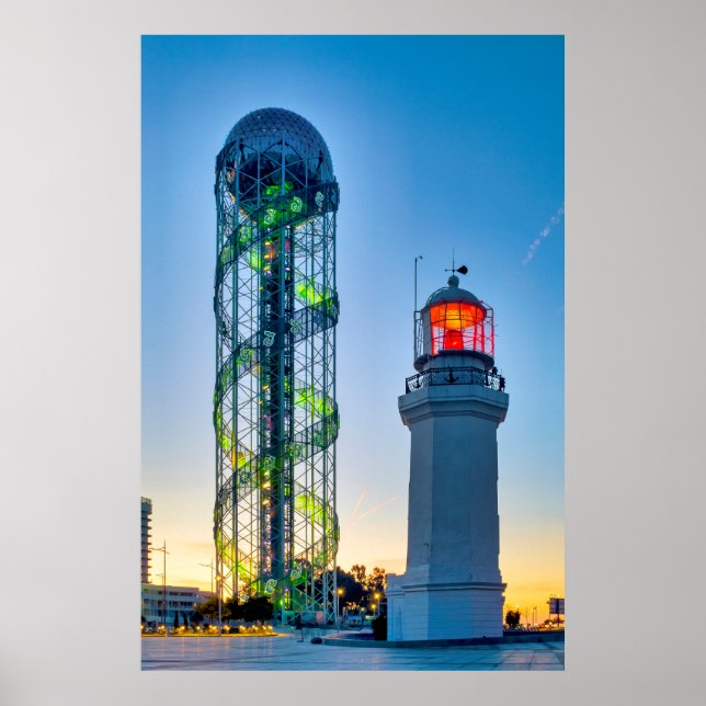 Leuchtturm und Alphabetischer Turm Poster (Vorne)