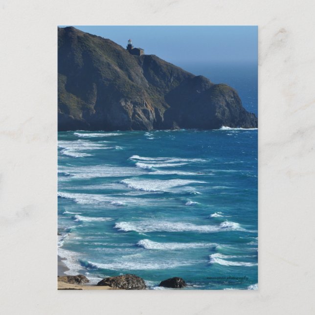 Leuchtturm und Meer Postkarte (Vorderseite)