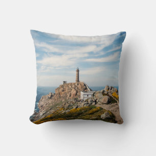 Leuchtturm und Museum Cabo Vilan Galicia Spanien Kissen