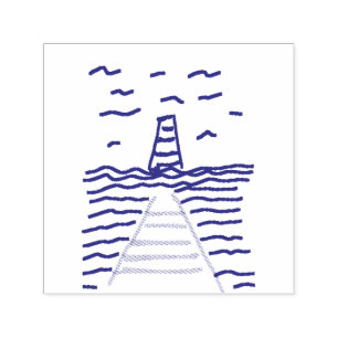 Leuchtturm und Pier Permastempel