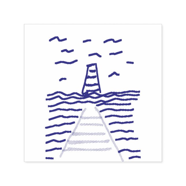 Leuchtturm und Pier Permastempel (Design)